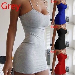 Women Strapy Package Hip Mini Dress Sexy Stretchy